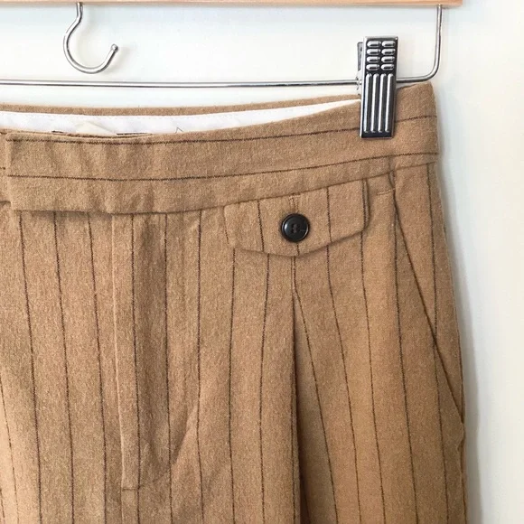 Madewell Striped Wool Blend High Rise Rosedale Straight Pant - Brown - 0 - Picture 4 of 12